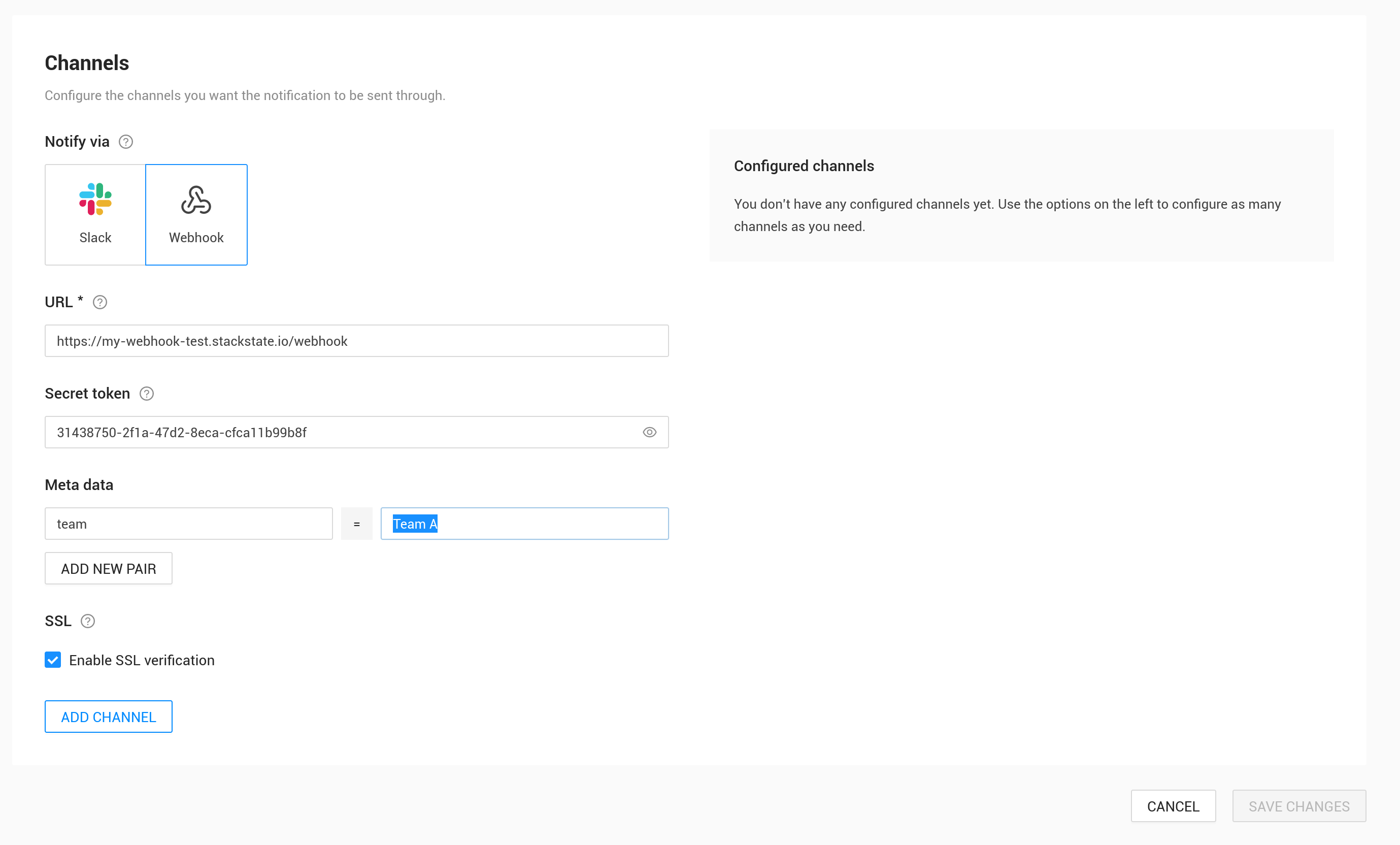 Einen Webhook konfigurieren